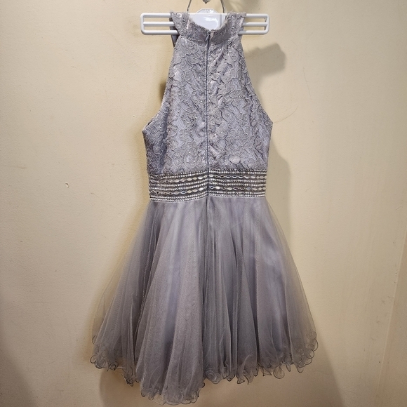 GINDY USA Silver Short Tule sleeveless Homecoming dress size S - Picture 14 of 16